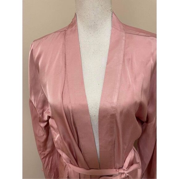 New Anthropologie x BHLDN Matine Silky Long-Sleeve Lace-Trimmed Robe Size XS - Picture 3 of 7